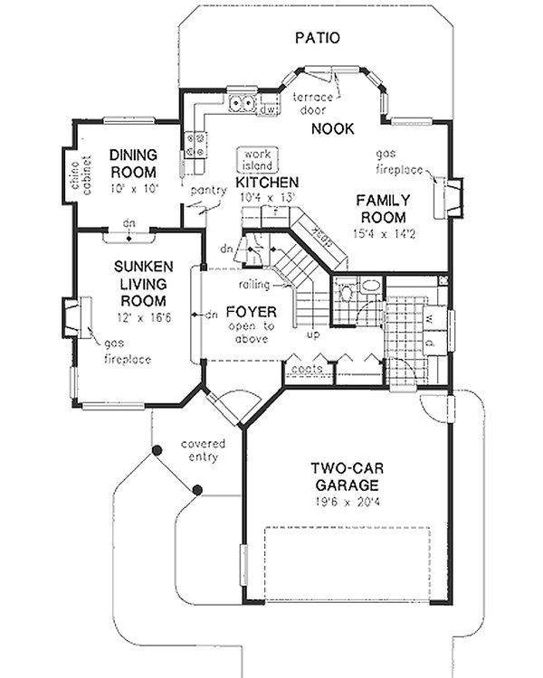 Architectural House Design - Mediterranean Floor Plan - Main Floor Plan #18-240