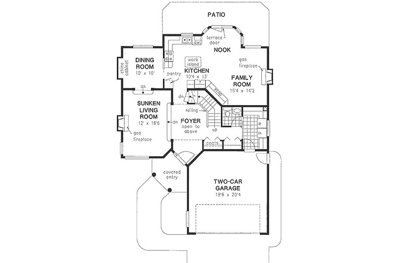 Home Plan - Floor Plan - Main Floor for Mediterranean House Plan #18-240 - 4 bed, 2.5 bath