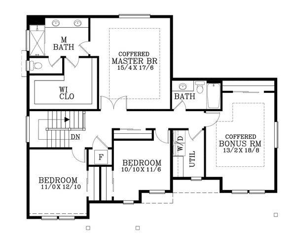 Craftsman Floor Plan - Upper Floor Plan #53-544