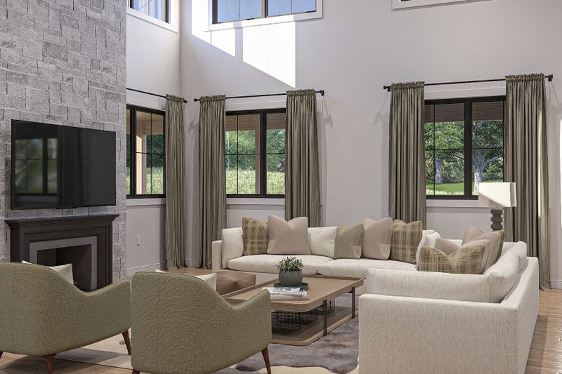 Architectural House Design - Interior - Family Room 2 for Barndominium House Plan #455-580 - 5 bed, 4.5 bath