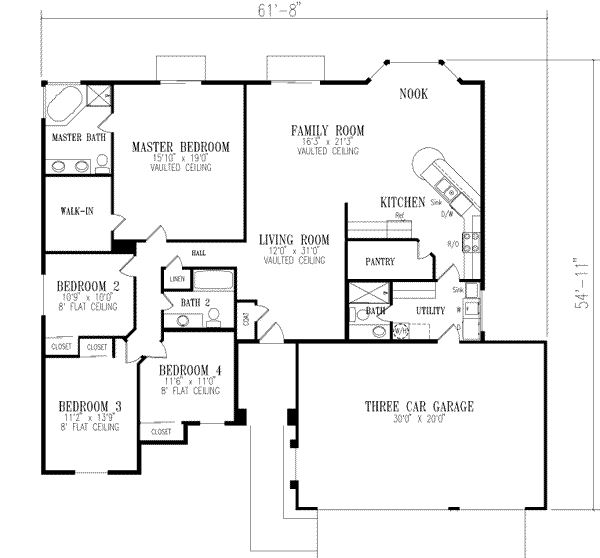 Home Plan - Adobe / Southwestern Floor Plan - Main Floor Plan #1-458