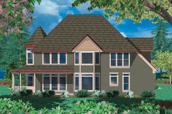 Exterior - Rear Elevation for Victorian House Plan #48-108 - 4 bed, 3 bath