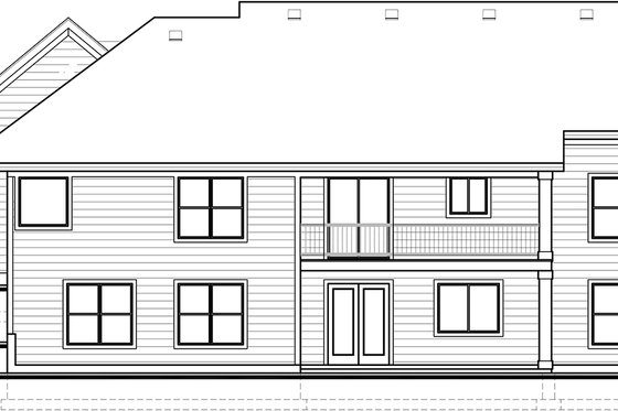 Exterior - Rear Elevation for Craftsman House Plan #1073-13 - 3 bed, 2 bath