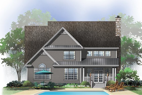 Exterior - Rear Elevation for Traditional House Plan #929-695 - 4 bed, 2.5 bath