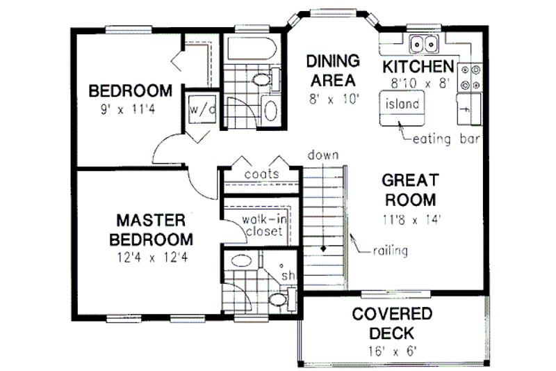 Home Plan - Floor Plan - Upper Floor for Traditional House Plan #18-319 - 2 bed, 2 bath