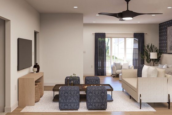 Interior - Family Room for Craftsman House Plan #455-362 - 5 bed, 2 bath