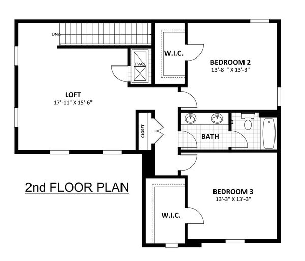 Traditional Floor Plan - Upper Floor Plan #1058-262