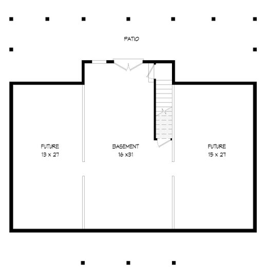 Home Plan - Floor Plan - Lower Floor for Traditional House Plan #932-406 - 2 bed, 2 bath