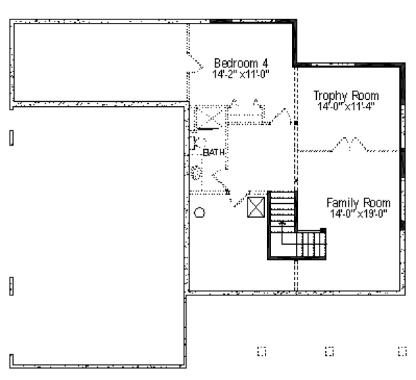 Country Floor Plan - Lower Floor Plan #49-113