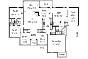 Floor Plan - Main Floor for European House Plan #329-282 - 5 bed, 3 bath