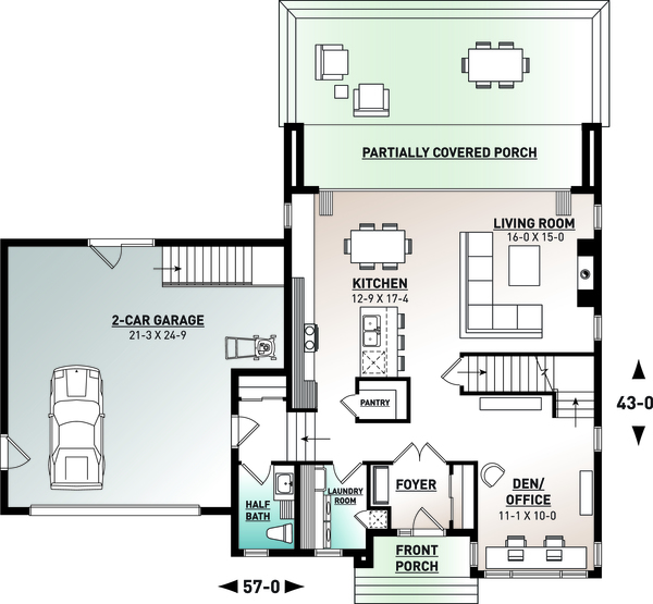 Contemporary Floor Plan - Main Floor Plan #23-2645
