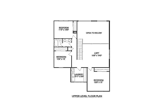 Floor Plan - Upper Floor for Bungalow House Plan #116-254 - 4 bed, 2.5 bath