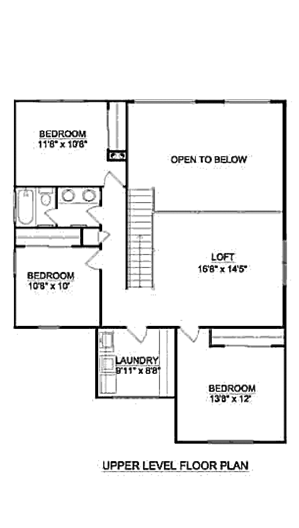 Bungalow Floor Plan - Upper Floor Plan #116-254