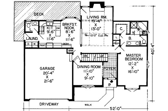 Floor Plan - Main Floor for European House Plan #312-104 - 4 bed, 2.5 bath