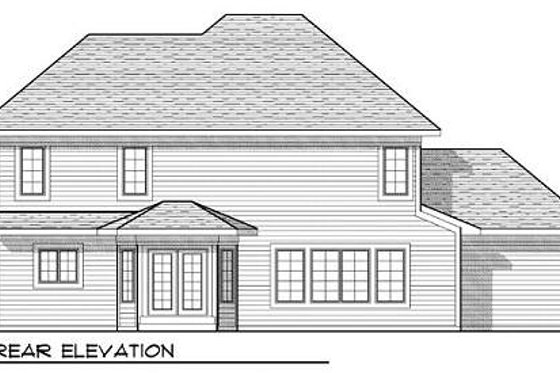 Exterior - Rear Elevation for Bungalow House Plan #70-935 - 4 bed, 2.5 bath