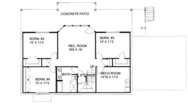 Cabin Floor Plan - Lower Floor Plan #117-785
