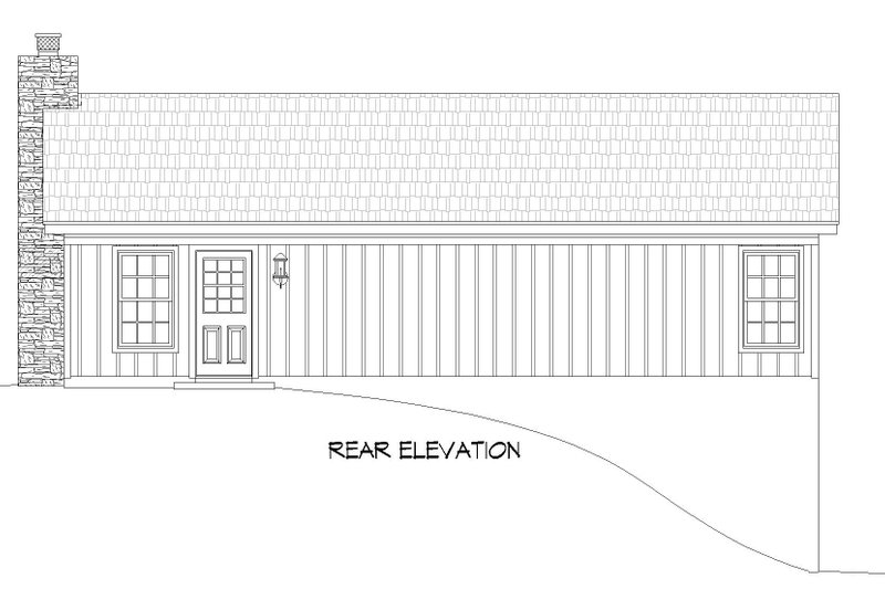 Dream House Plan - Exterior - Rear Elevation for Southern House Plan #932-856 - 2 bed, 1 bath