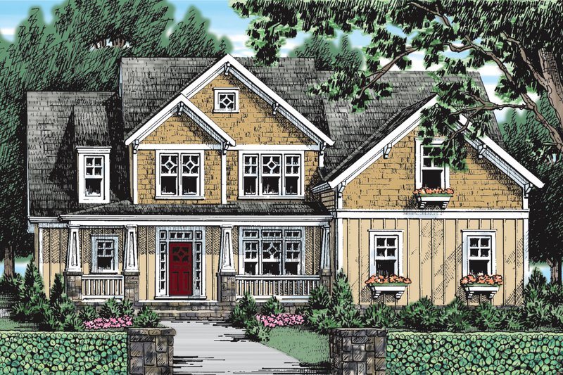 Home Plan - Exterior - Front Elevation 4 for Craftsman House Plan #927-3 - 4 bed, 3 bath