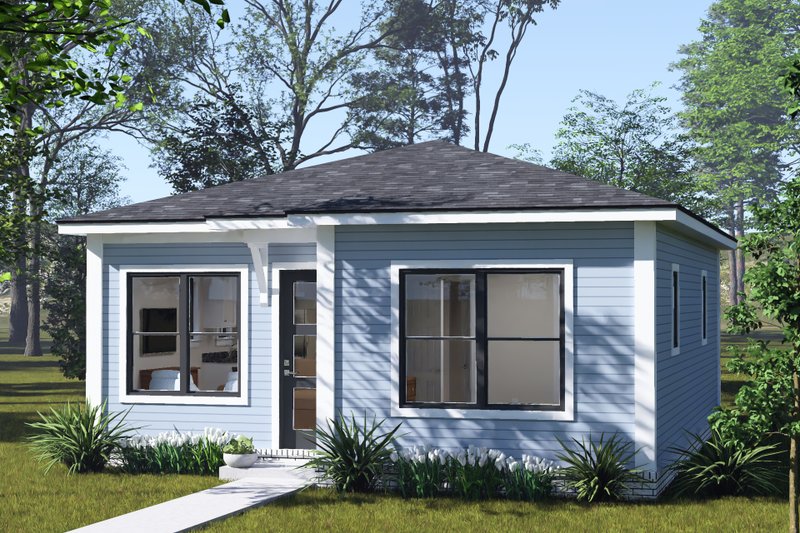 House Blueprint - Exterior - Other Elevation 4 for Modern House Plan #513-2452 - 2 bed, 1 bath