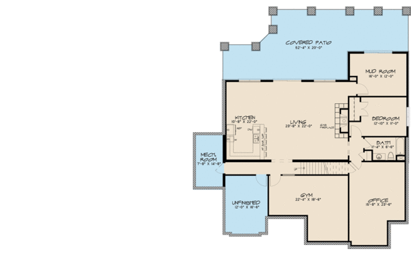 Dream House Plan - Farmhouse Floor Plan - Lower Floor Plan #923-119