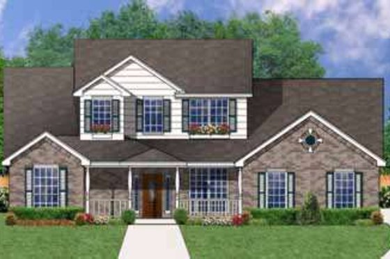 Exterior - Front Elevation for Southern House Plan #62-140 - 4 bed, 2.5 bath