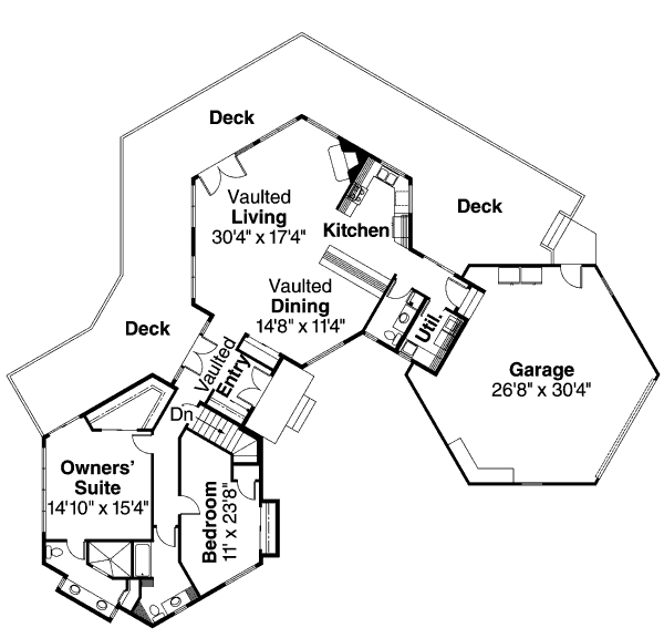Architectural House Design - Floor Plan - Main Floor Plan #124-642