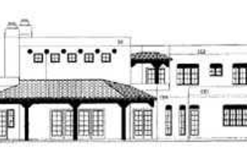 Home Plan - Exterior - Rear Elevation for Adobe / Southwestern House Plan #72-181 - 4 bed, 3 bath