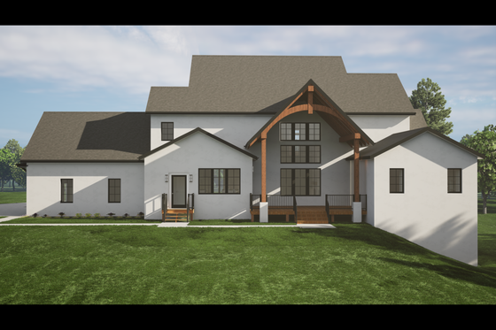 Exterior - Rear Elevation 1 for Farmhouse House Plan #1116-26 - 4 bed, 4.5 bath