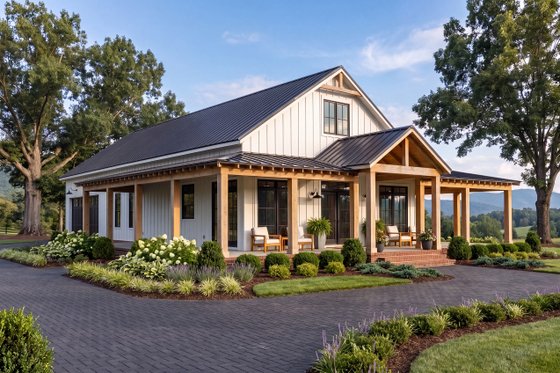 Exterior - Front Elevation 7 for Barndominium House Plan #430-370 - 3 bed, 2 bath