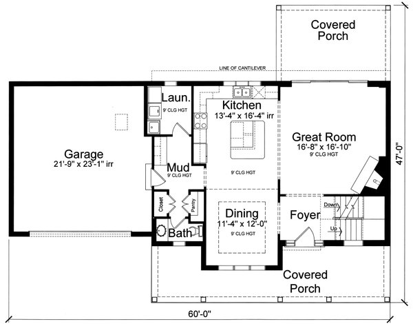 Farmhouse Floor Plan - Main Floor Plan #46-928