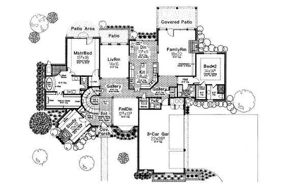 Floor Plan - Main Floor for European House Plan #310-194 - 4 bed, 3.5 bath