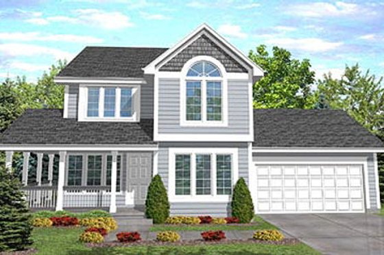 Exterior - Front Elevation for Country House Plan #50-115 - 4 bed, 3 bath