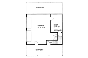 Floor Plan - Main Floor for Country House Plan #117-749 - 1 bed, 1 bath