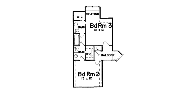 European Floor Plan - Upper Floor Plan #52-145