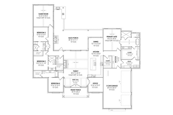 Floor Plan - Main Floor for Country House Plan #1096-43 - 4 bed, 4.5 bath