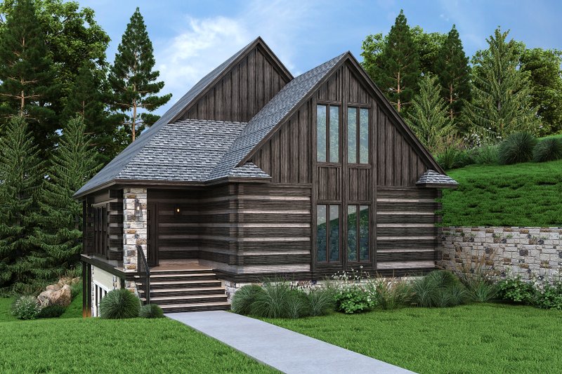 Architectural House Design - Exterior - Front Elevation 3 for Log House Plan #45-602 - 3 bed, 2.5 bath