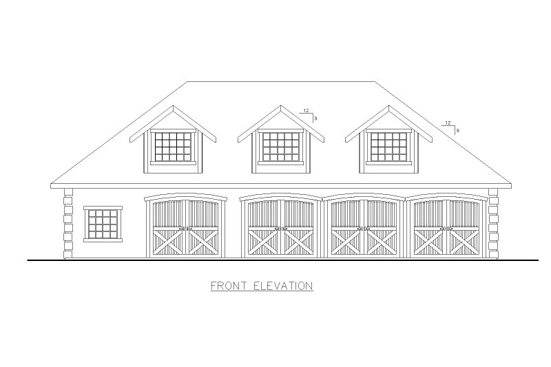 Home Plan - Exterior - Front Elevation 3 for Traditional House Plan #117-1108, 1 bath