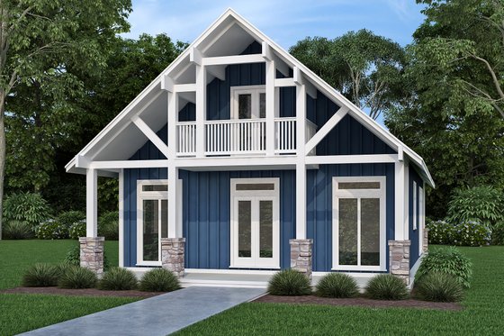 Exterior - Rear Elevation for Cottage House Plan #45-619 - 3 bed, 2.5 bath