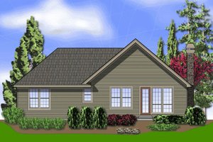 Exterior - Rear Elevation for Farmhouse House Plan #48-277 - 3 bed, 2 bath