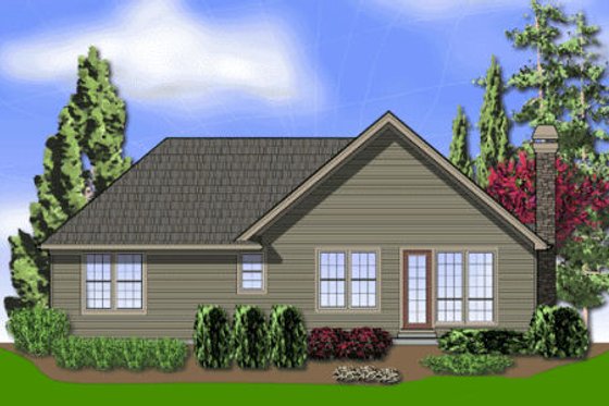 Exterior - Rear Elevation for Farmhouse House Plan #48-277 - 3 bed, 2 bath