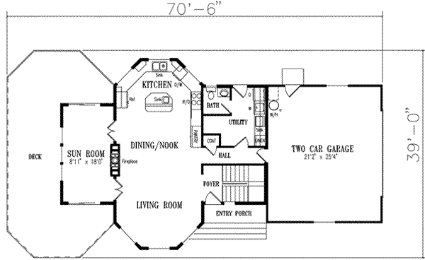Architectural House Design - Traditional Floor Plan - Main Floor Plan #1-435