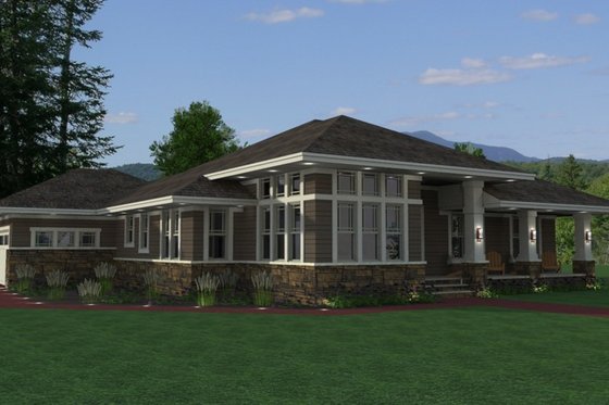 Exterior - Other Elevation for Prairie House Plan #51-299 - 2 bed, 2.5 bath