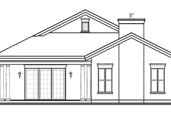 Exterior - Rear Elevation for Traditional House Plan #23-2207 - 3 bed, 2 bath