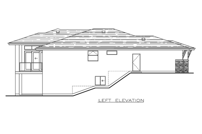 Dream House Plan - Exterior - Other Elevation 1 for Prairie House Plan #1100-11 - 2 bed, 2 bath