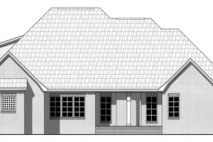 Exterior - Rear Elevation for European House Plan #21-598 - 4 bed, 2 bath
