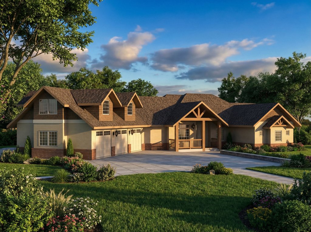 Exterior - Front Elevation 2 for Craftsman House Plan #117-1091 - 1 bed, 2 bath