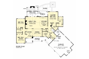 Floor Plan - Main Floor for Craftsman House Plan #929-1040 - 3 bed, 2 bath