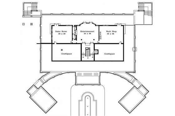 Floor Plan - Lower Floor for Classical House Plan #119-124 - 5 bed, 4 bath