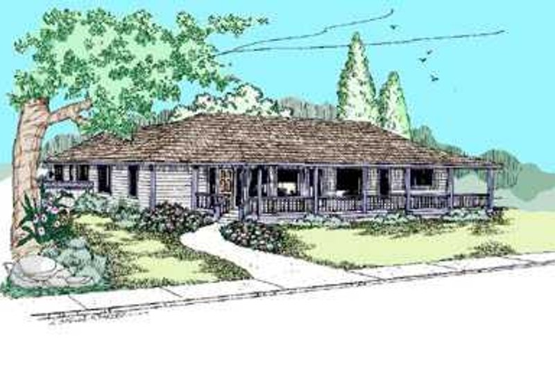 Dream House Plan - Ranch Exterior - Front Elevation Plan #60-490