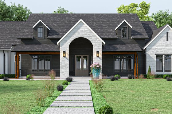 Exterior - Front Elevation 3 for Farmhouse House Plan #1112-3 - 4 bed, 4.5 bath